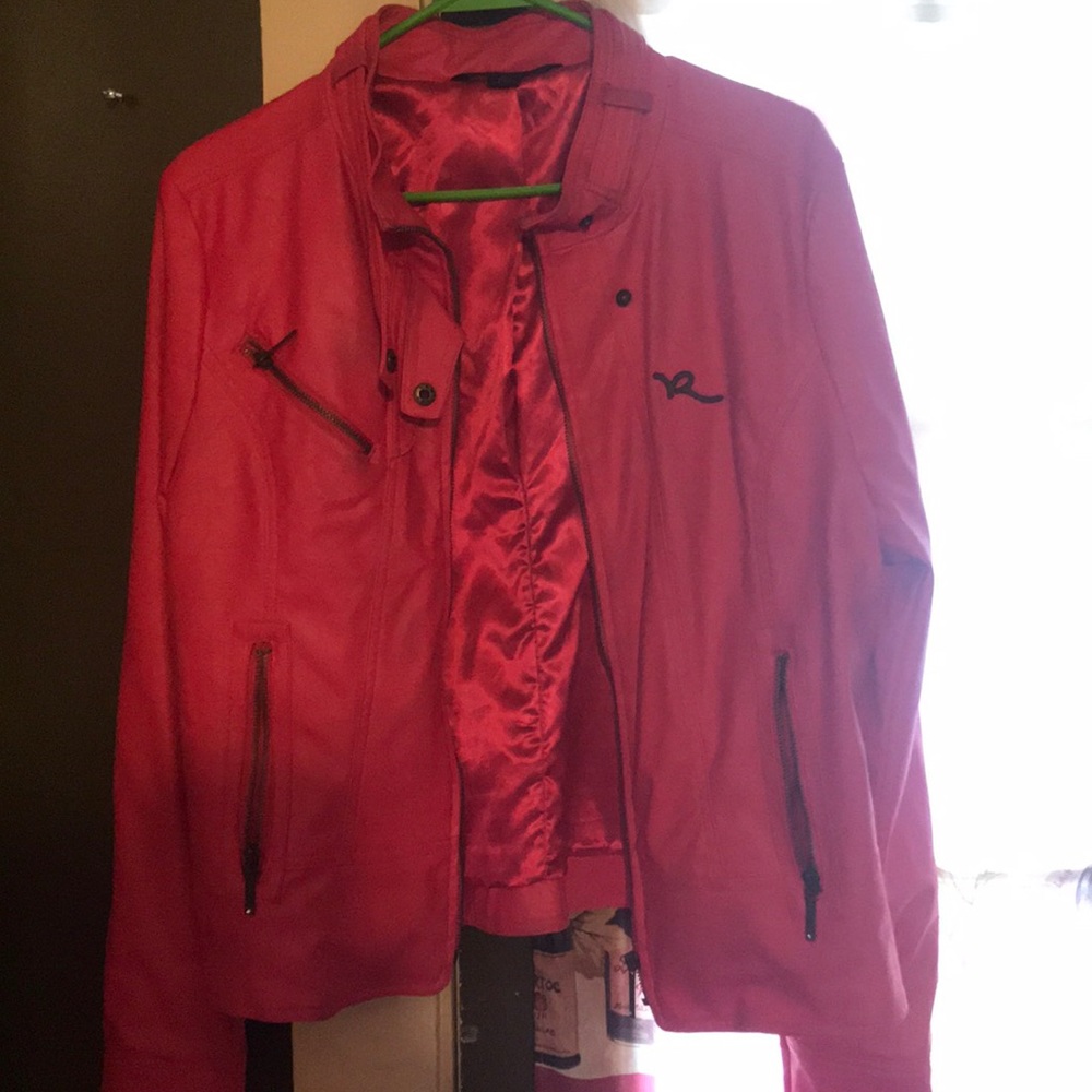Pink leather jacket